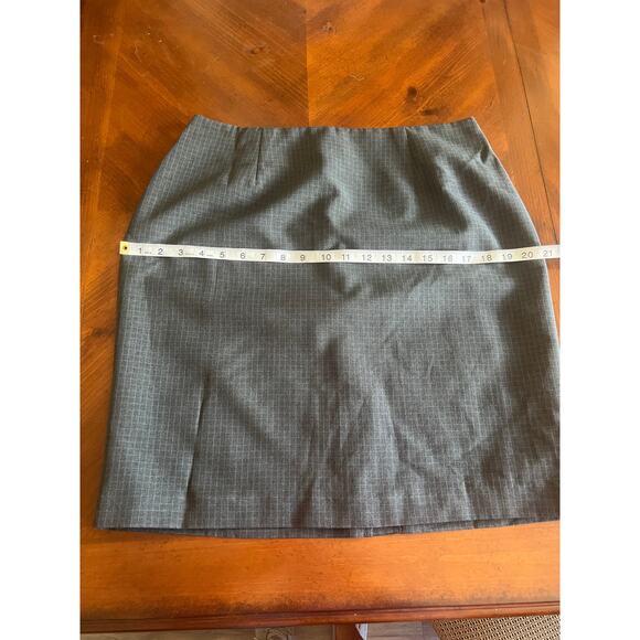 Vintage Requirements Misses Size 12 Gray Windowpane Check A-Line Skirt - Picture 7 of 8